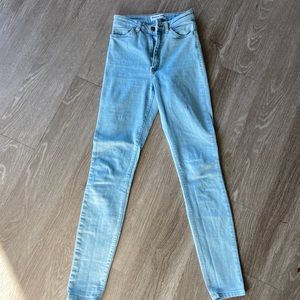 American Apparel Light wash skinny jeans